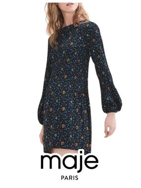 chinese dress ladies Maje Women's Fit / Flare Black Polyester Lace Eyelet Trim Dress (3) main image 1
